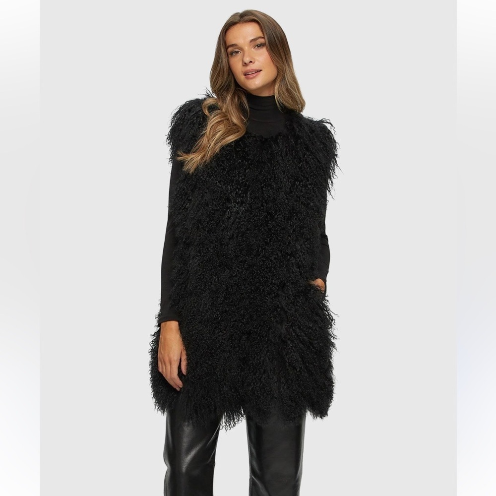 Lauren Ralph Lauren Black Faux Fur Vest